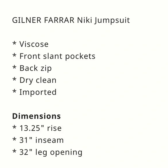 EUC GILNER FARRAR Niki Jumpsuit - Picture 5 of 6